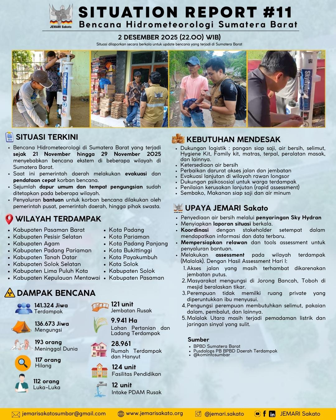 Bencana Hidrometeorologi Sumatera Barat (SiTrep #11)